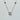 14K White gold & diamond square baguette & round drop plus 2 round bezel necklace 16"